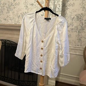 Sanctuary Ivory Button-Up Blouse